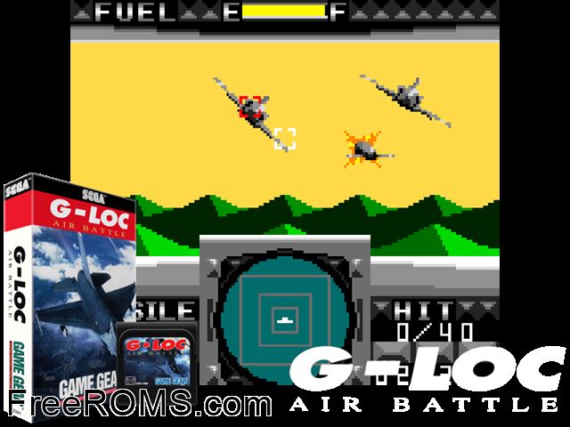 G-Loc Air Battle Game Gear game showing 3D box cover and gameplay screenshot